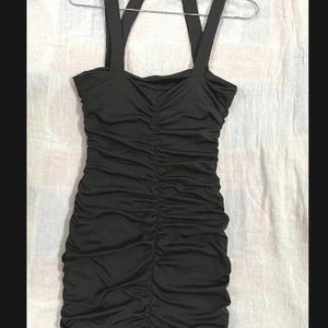 Urbanic Ruched Black Dress