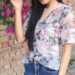 Sassafras Floral Georgette Top