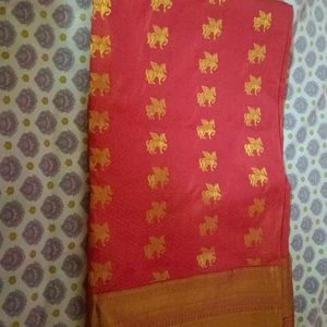 Orange Pattu Saree