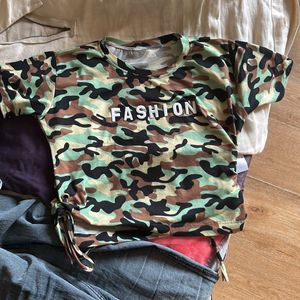 Military Print Crop Top