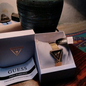 Guess Triangle Stainless Gold Watch