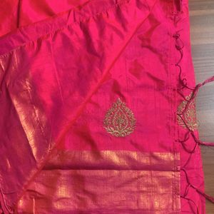 A Beautiful Pink colour Silk Saree