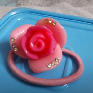 Hard Rose Flower Hair Rubber Band