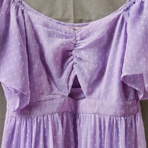 Polyester Dress. Looks Very Pretty. Purple Color