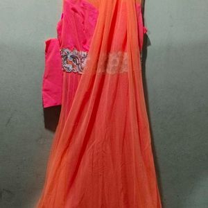 Multi Neon Anarkali Gown