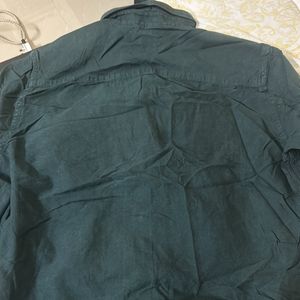 Men Dark Green slim fit casual cotton shirt