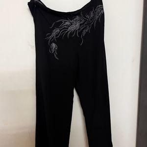 Black Trousers With Work In The Front