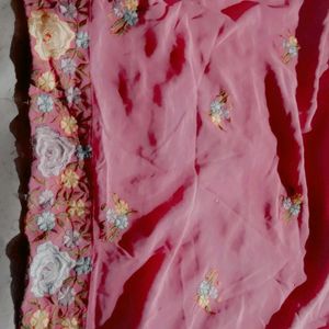 Rose Colour Silk Shalwar Kmeez Duptta