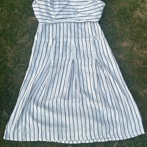 Black And White Cute Stripes Dress .