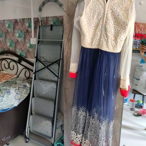 Navy Blue Gown with gharara