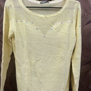 Promod Brand  T-shirt For Women Yellow Colour