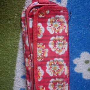 Red Designer Flower Pouch