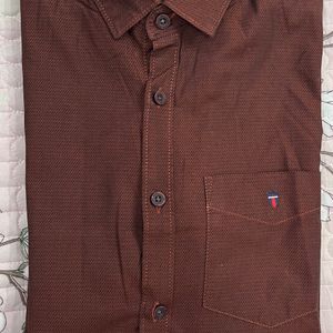 Men Cotton Tan Shirt