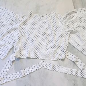 White Polka Dot Crop Top