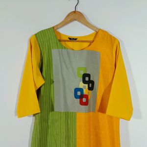 Yellow Printed Kurta (Women's)