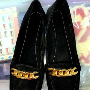 Black Loafer Shoes For Girls Size -40
