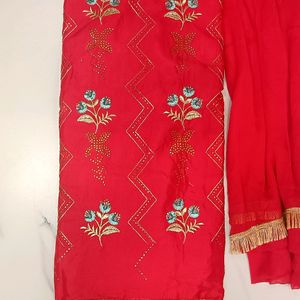 Seroski And Stone Work Suit With Dupatta