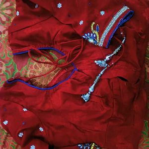 Ravishing Red Velvet Saree