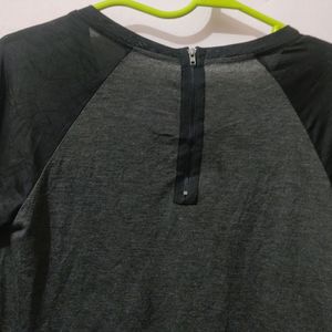 Grey Full Sleeves Active Wear Tee