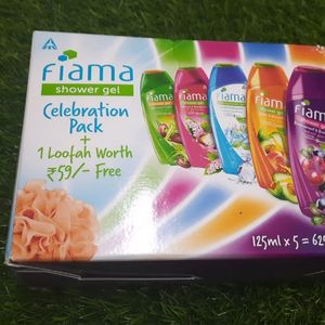 💥fiama Shower Gel 125g×5 With Loofah Free In Box