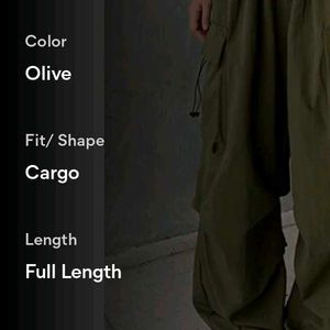 Olive Green Parachute Pants (Baggy)