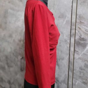 Red Long Sleeve Top