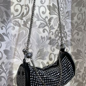 Black Rhinestone Dazzling Bag