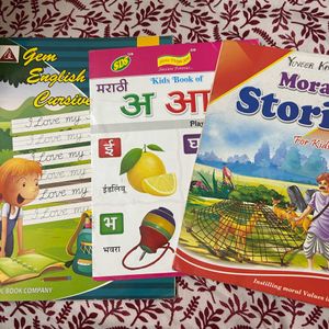 Set Of 3 Toddler Books- Marathi, English, Cursive