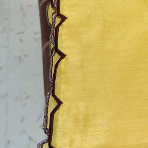 Yellow Colour Thread Work Saree