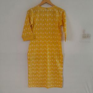 Yellow Printed Kurta Set (Women's)