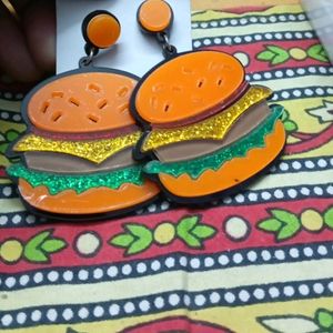 Quirky Colorful Burger Earrings