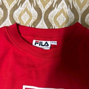 Fila Red Crop Top For Women