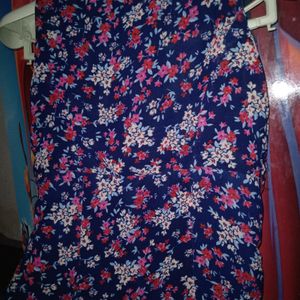 Blue/Pink Flower Printed One Piece Dress For Girl