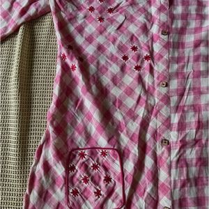 Checkered Pink Kurti