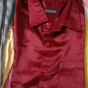 Gents Two Satin Shirts For Festival And Wedding