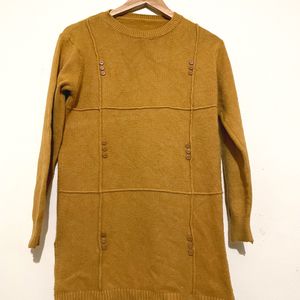 Mustard Woolen Mini Dress