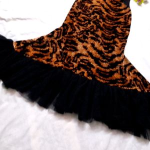 Tiger Print Fish Cut Kurti