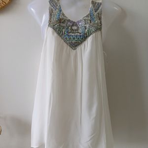 Forever New Aesthetic Beaded Embellished Top