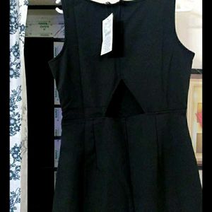 Women Ajio Black Mini skating Dress