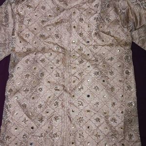 Vintage Embroidered Kurta - Mirror Work & Floral P