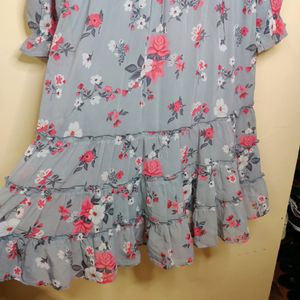 Grey Floral Dress