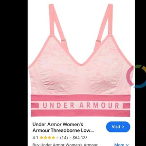 Under Armour Pink Sport Bra Size L