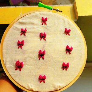 Beautiful Bow Embroidery Wall Hanging