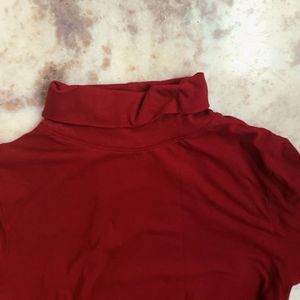 Cherry Red Pinterest-y Aesthetic Turtleneck Top