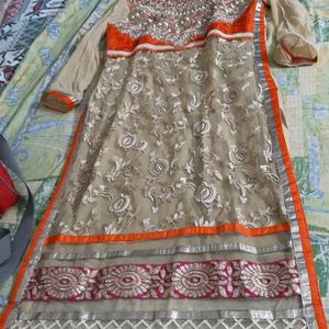 Orange And Gold Kurti