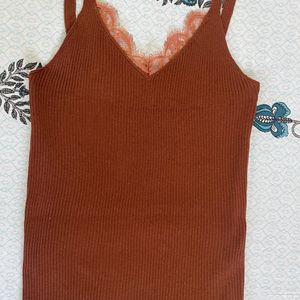 Sleeveless Spaghetti Ribbed Top