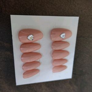 Set Of 2 Press Ons (Nude, Black)