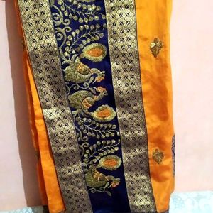 😍 women's heavy brocade border plain Saree😍