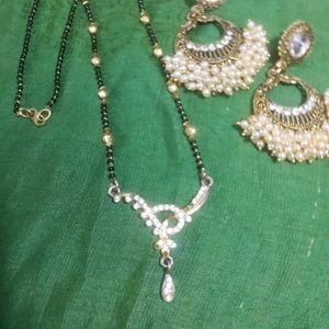 Mangalsutra With Earring Combo Deepika Inspired