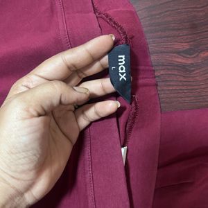 Maroon-Solid Ankle Length Legging